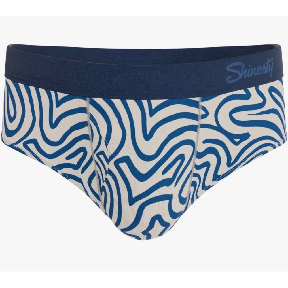 Shinesty Ball Hammock Briefs The Rio Grande Blue White Swirl Mens XL New